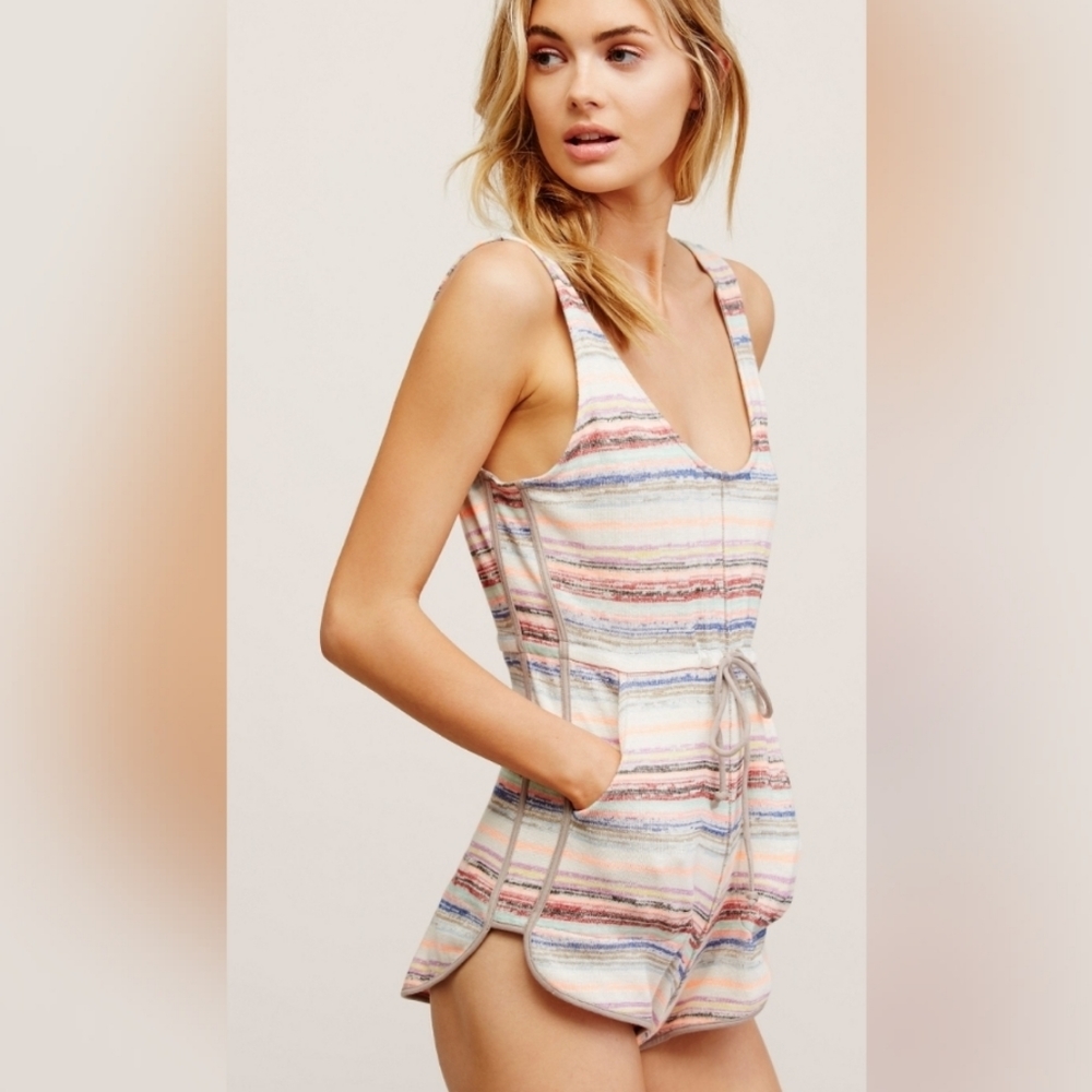 FREE PEOPLE 'By the Beach romper' colorful striped